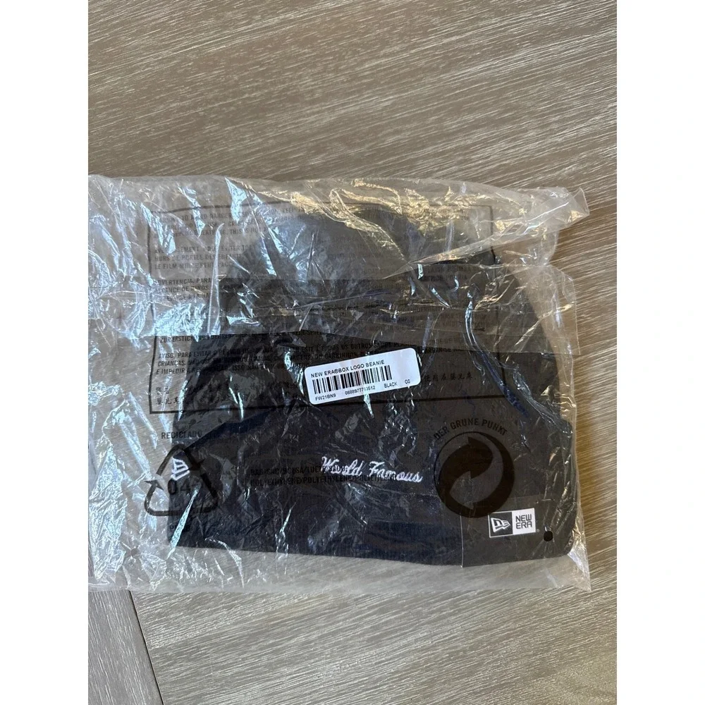 Supreme New Era Box Logo Beanie Black Knit Hat OS New‎ With Tags